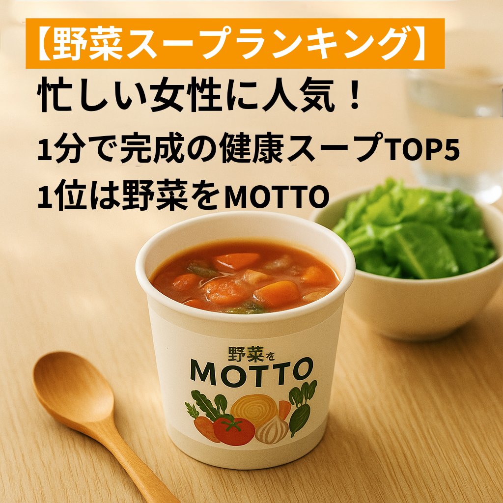 【野菜スープランキング】忙しい女性に人気！1分で完成の健康スープTOP5｜1位は野菜をMOTTO