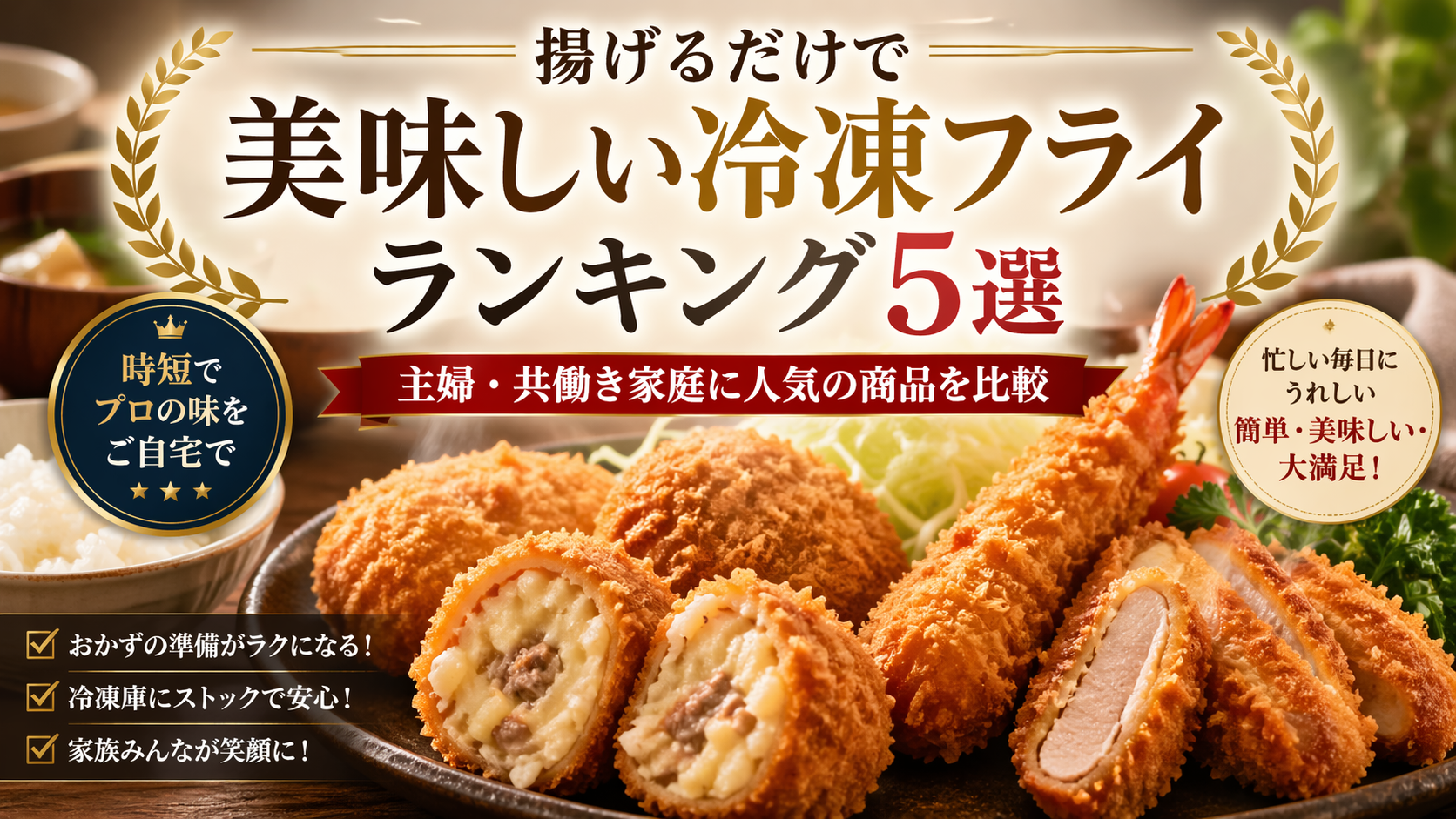 揚げるだけで美味しい冷凍フライランキング5選｜主婦・共働き家庭に人気の商品を比較