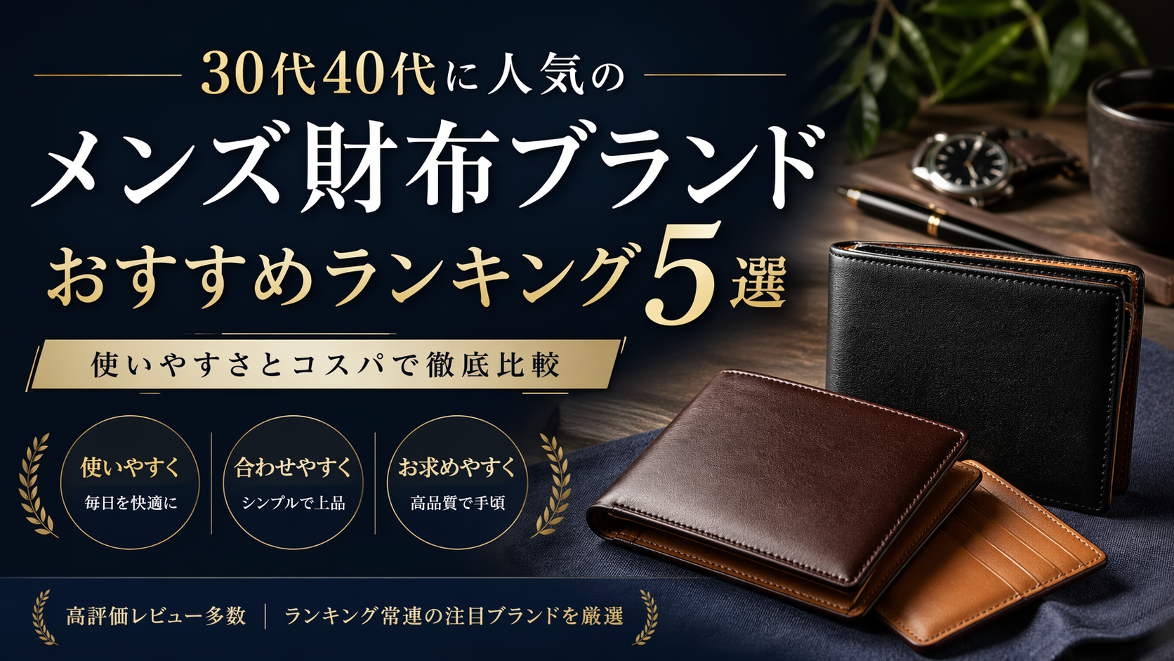 30代40代に人気のメンズ財布ブランドおすすめランキング5選｜使いやすさとコスパで徹底比較
