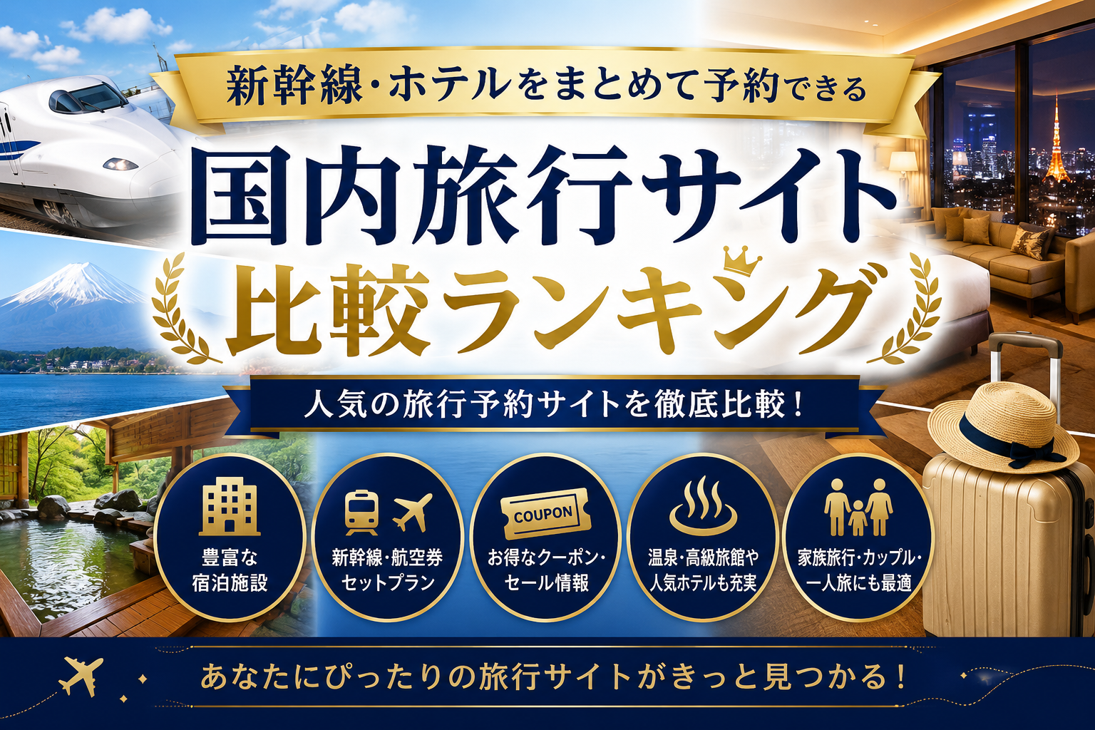 新幹線・ホテルをまとめて予約できる国内旅行サイト比較ランキング