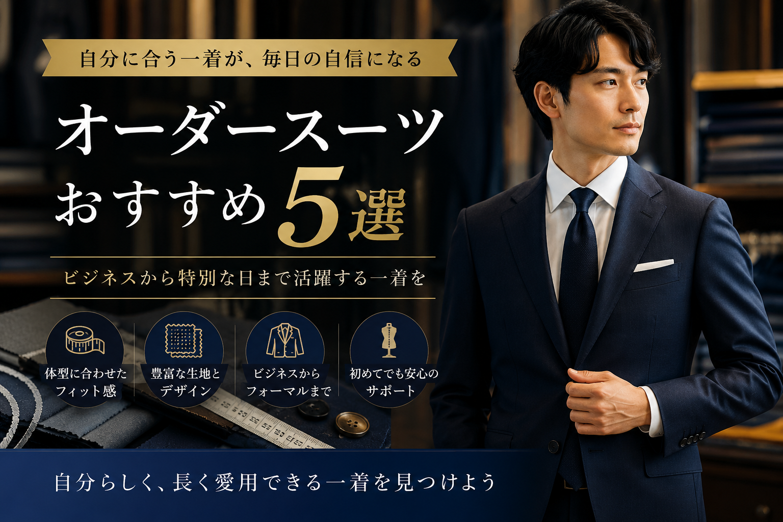自分に合う一着を見つけたい方へ 注目されるオーダースーツサービスを徹底紹介