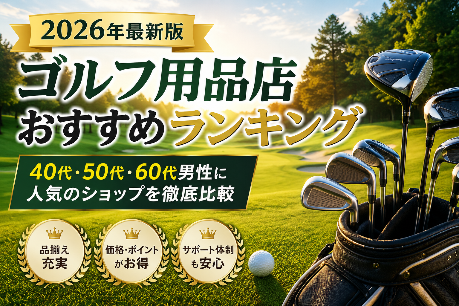 【2026年最新版】ゴルフ用品店おすすめランキング|40代・50代・60代男性に人気のショップを徹底比較