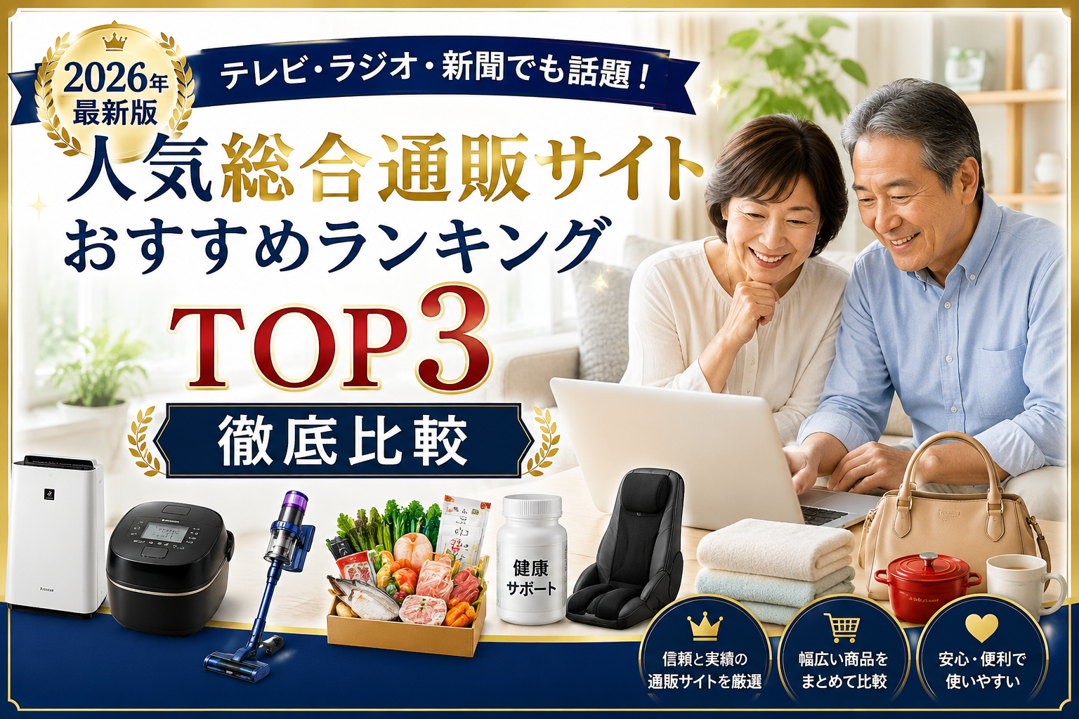【2026年最新版】人気総合通販サイトおすすめランキングTOP3を徹底比較