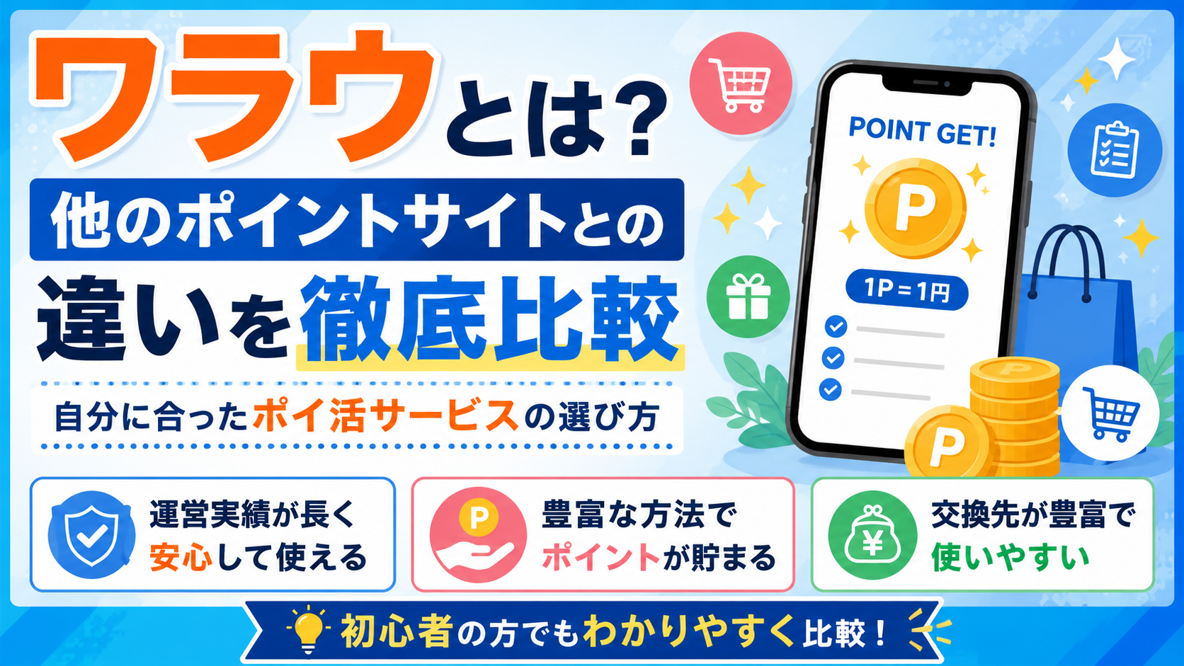ワラウとは?他のポイントサイトとの違いを徹底比較|自分に合ったポイ活サービスの選び方