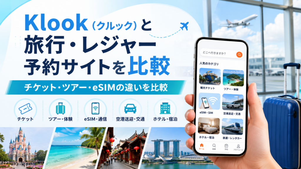 Klook（クルック）と旅行・レジャー予約サイトを比較