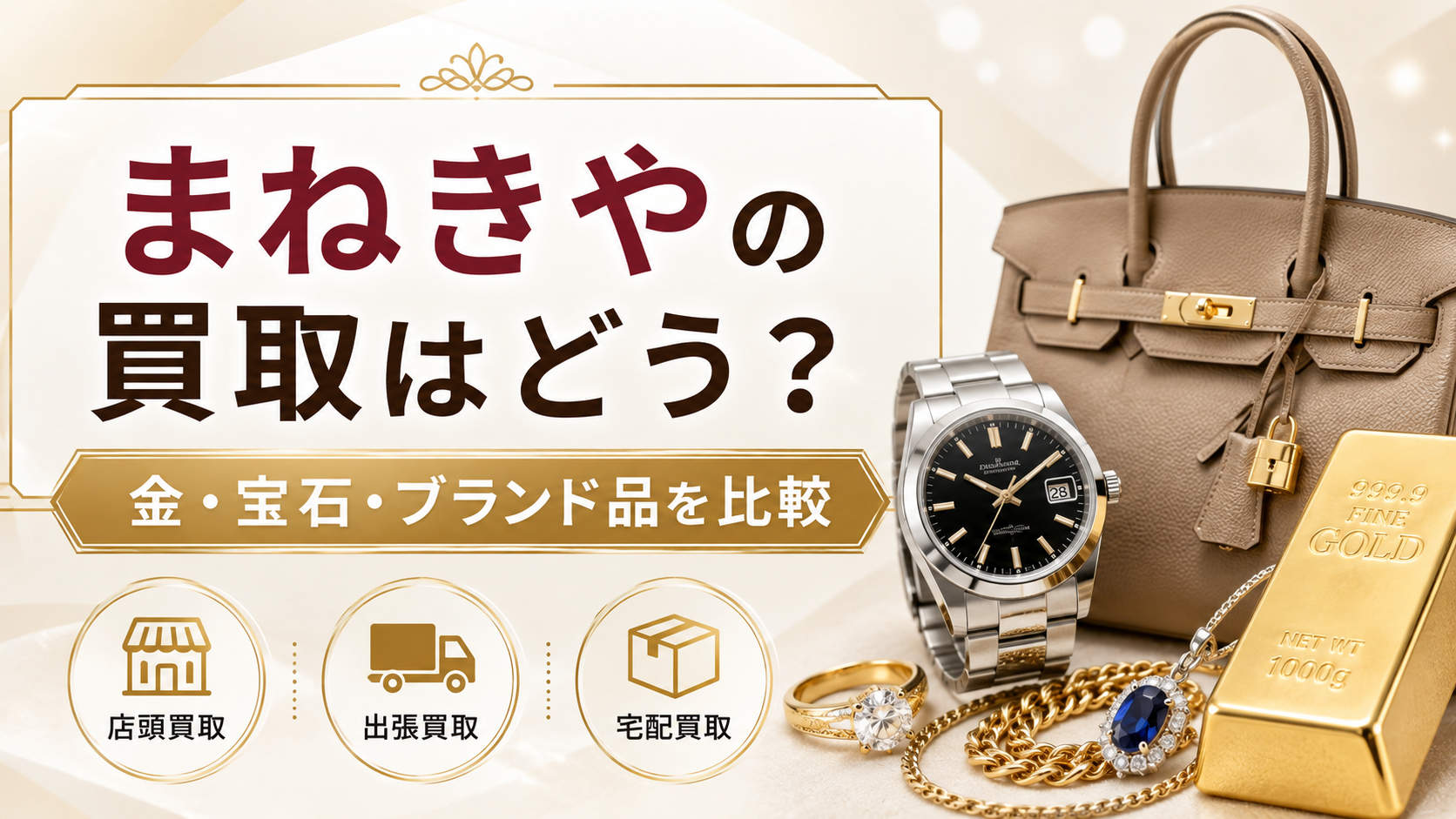 まねきやの買取はどう？金・宝石・ブランド品の買取方法や特徴を他社と比較